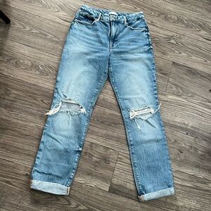 Good American  Distressed Blue Jeans